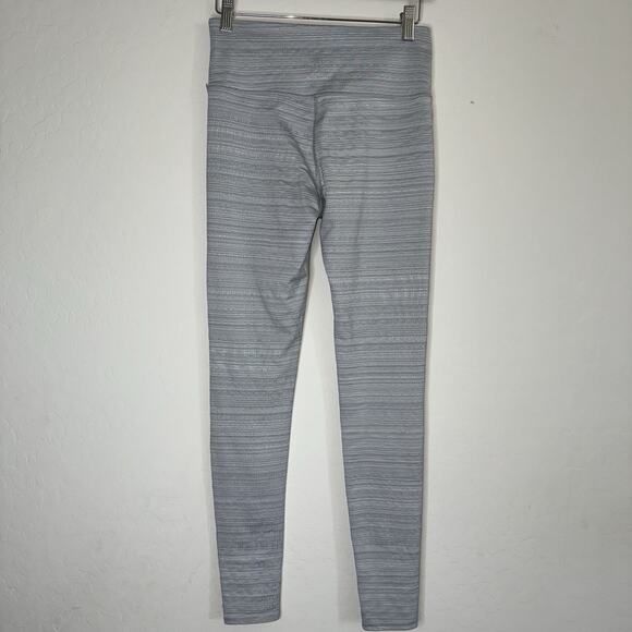 Athleta Womens Small Full Length Leggings Silver Textured Compression Yoga Gym - Picture 2 of 7